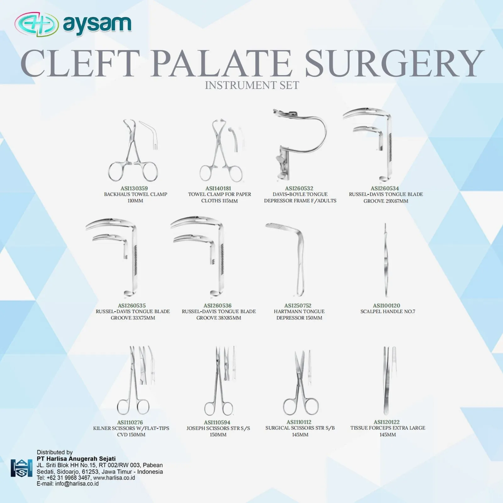 AYSAM CLEFT PALATE SURGERY INSTRUMENT SET