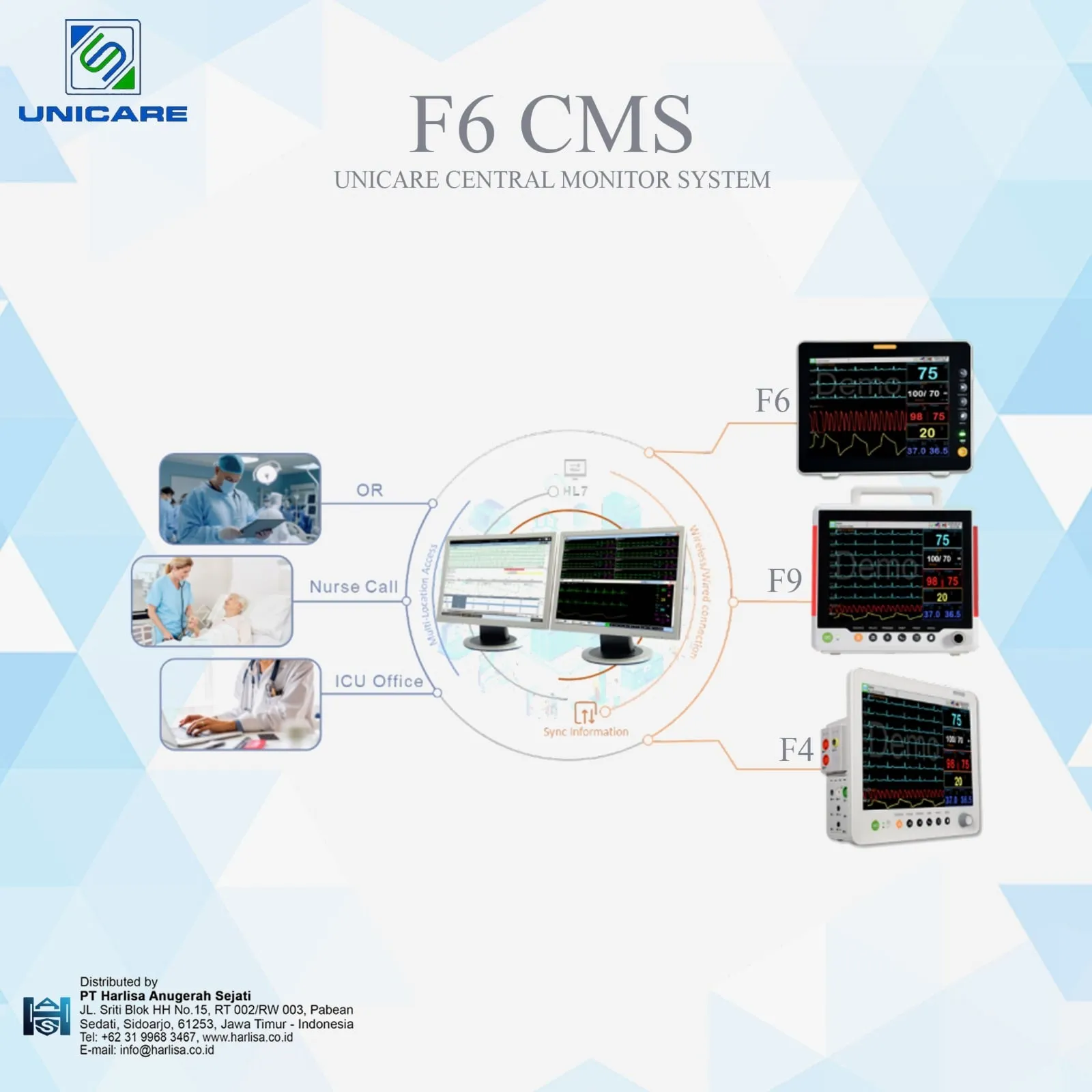 UNICARE Centralized Multi-Parameter Patient Monitor